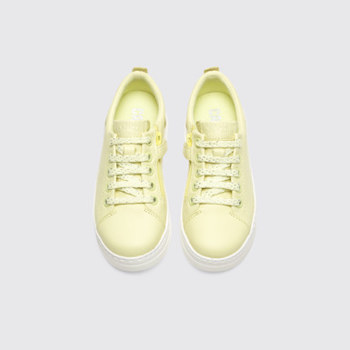 Overhead view of Runner Up Yellow Sneakers for Kids