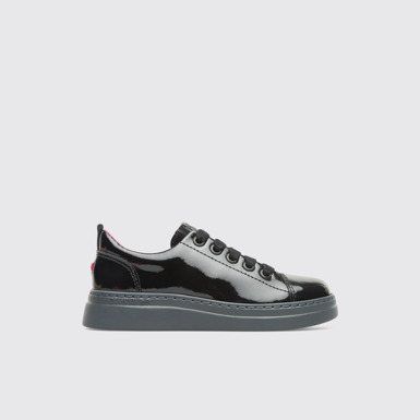 Side view of Runner Up Black Sneakers for Kids