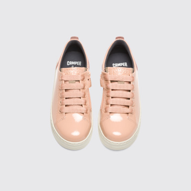 Overhead view of Runner Up Nude Sneakers for Kids