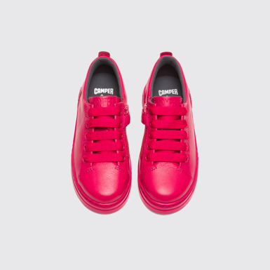 Overhead view of Runner Up Pink Sneakers for Kids