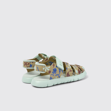 Back view of Oruga Multicolored Leather/Textile Sandal