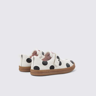 Back view of Twins White Leather Sneakers for kids.