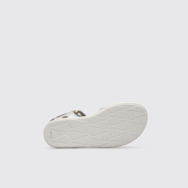 The sole of Miko Metallic grey sandal for girls