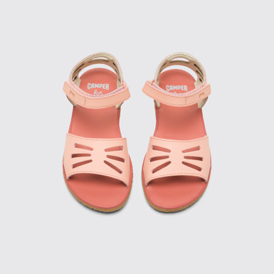 Overhead view of Miko Pink sandal for girls
