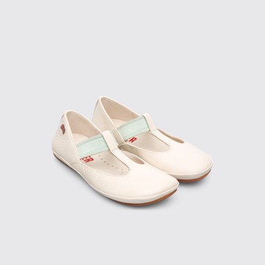 Front view of Right Beige Ballerinas for Kids