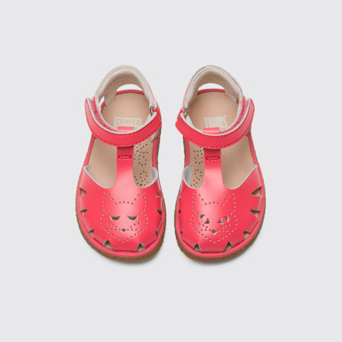 Overhead view of Twins Pink Sandals for Kids