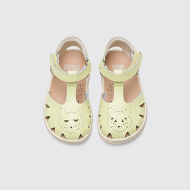 Overhead view of Twins Yellow Sandals for Kids