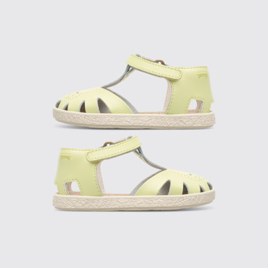 Side view of Twins Yellow Sandals for Kids