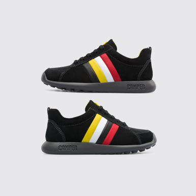 Side view of Twins Black Sneakers for Kids