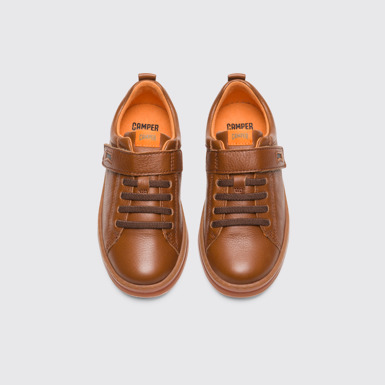 Overhead view of Runner Brown sneaker for boys
