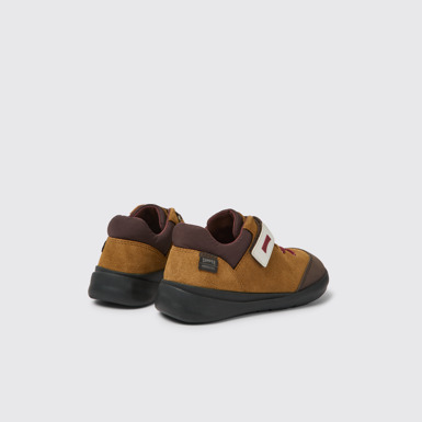 Back view of Ergo Brown textile and nubuck sneakers