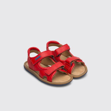 Front view of Bicho Red sandal for kids