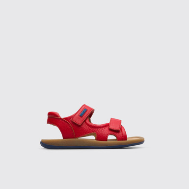 Side view of Bicho Red sandal for kids