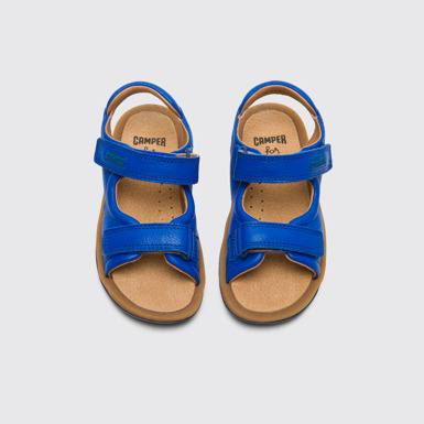 Overhead view of Bicho Blue sandal for kids
