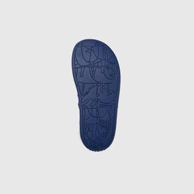 The sole of Bicho Blue leather sandals for kids