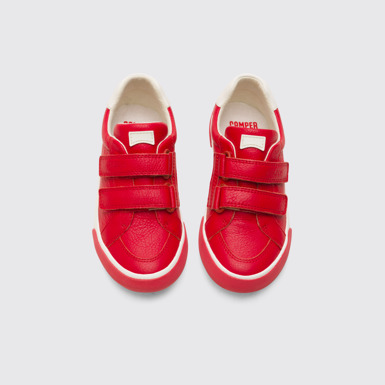 Overhead view of Pursuit Red sneaker for kids