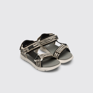 Front view of Oruga Multicoloured webbing strap sandal