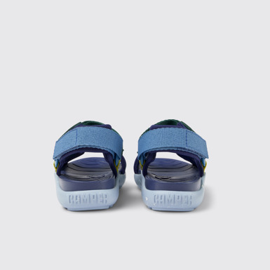 Back view of Wous Multicolored textile sandals for kids