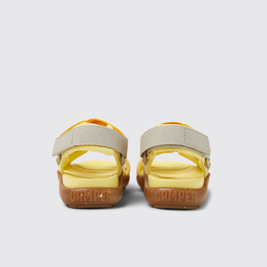 Back view of Wous Multicolored textile sandals for kids