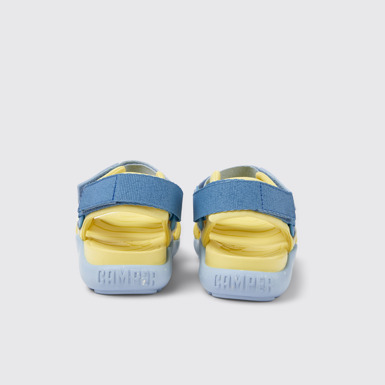 Back view of Wous Multicolored textile sandals for kids