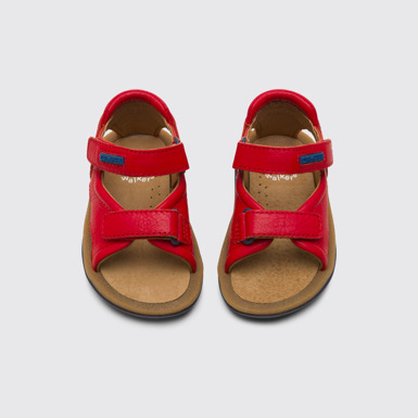 Overhead view of Bicho Red sandal for boys
