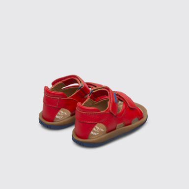 Back view of Bicho Red sandal for boys