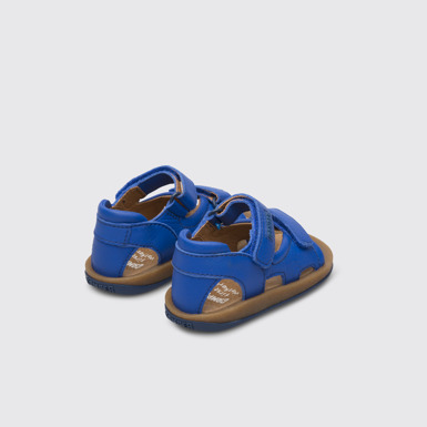 Back view of Bicho Blue sandal for kids