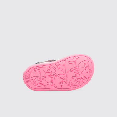 The sole of Bicho Closed pink T-strap kids’ sandal