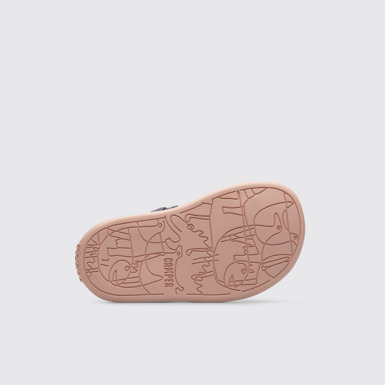 The sole of Bicho Metallic blue crab style sandal