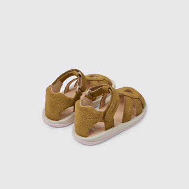 Back view of Bicho Brown nubuck sandals with glitter effect