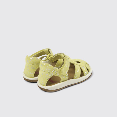 Back view of Bicho Yellow Nubuck Sandal