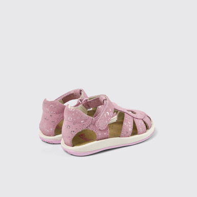Back view of Bicho Pink Nubuck Sandal