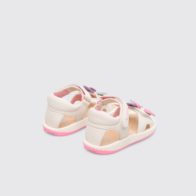 Back view of Twins Cream color strappy girl’s sandal