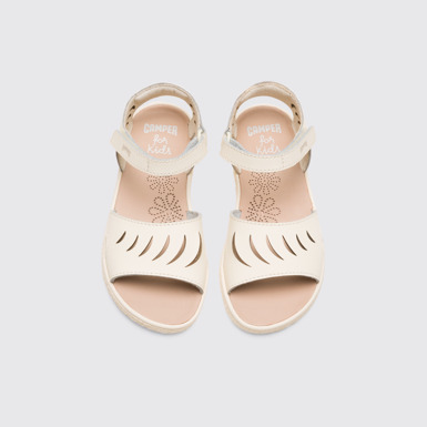 Overhead view of Miko Girl’s cream sandal
