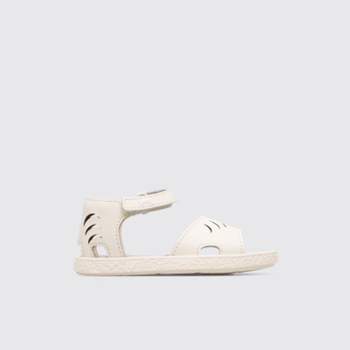 Side view of Miko Girl’s cream sandal