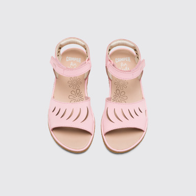 Overhead view of Miko Girl’s pastel pink sandal
