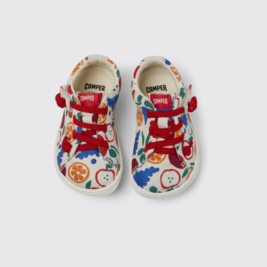 Overhead view of Peu Multicolored recycled PET shoes for kids