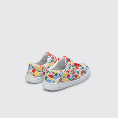 Back view of Peu Touring Multicoloured shoe with velcro and laces for girls