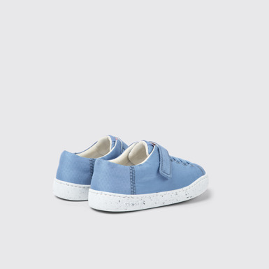 Back view of Peu Touring Blue textile shoes for kids