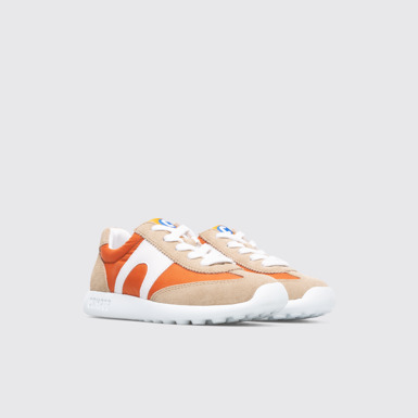 Driftie Sneaker en naranja y beige para niños