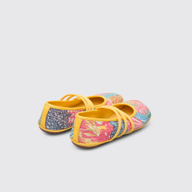 Back view of Twins MultIcoloured TWINS ballerina shoe for girls