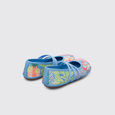 Back view of Twins Multicoloured TWINS ballerina shoe for girls