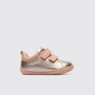Side view of Peu Metallic pink sneaker for kids