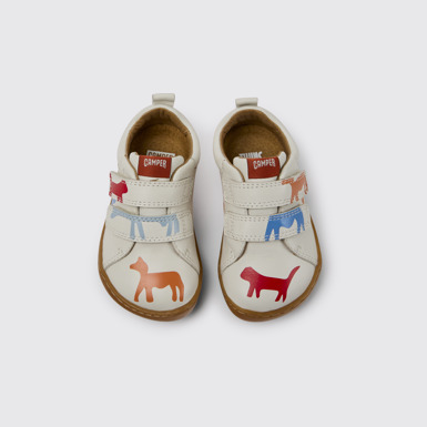 Twins Zapatos blancos estampados de piel para niños