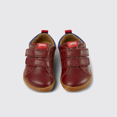 Overhead view of Peu Burgundy leather shoes
