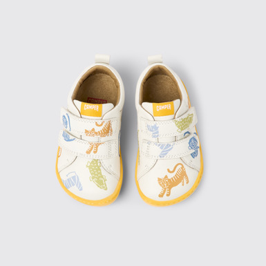 Overhead view of Twins Multicolored leather shoes for kids