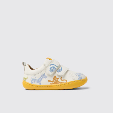 Side view of Twins Multicolored leather shoes for kids