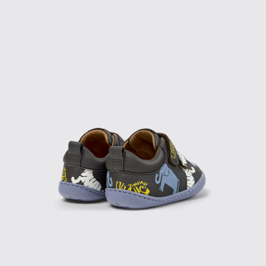 Back view of Twins Multicolor Leather Sneakers for Kids.