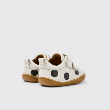 Back view of Twins White Leather Sneakers for kids.