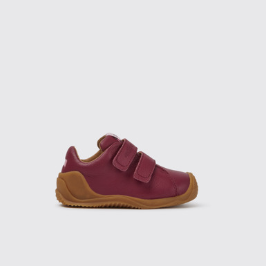 Side view of Dadda Pink leather sneakers